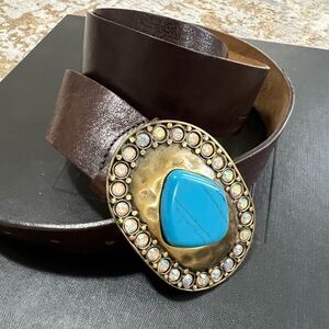 1999-2000 Genuine leather belt brass buckle